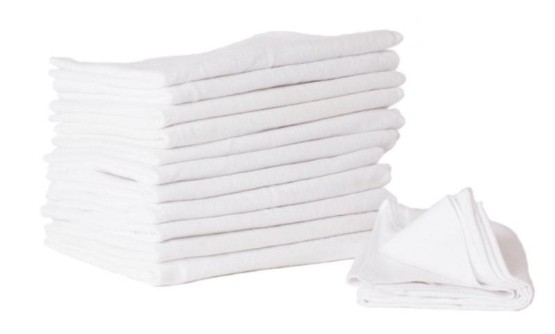 FLANNEL DIAPER WHITE Pack of 10