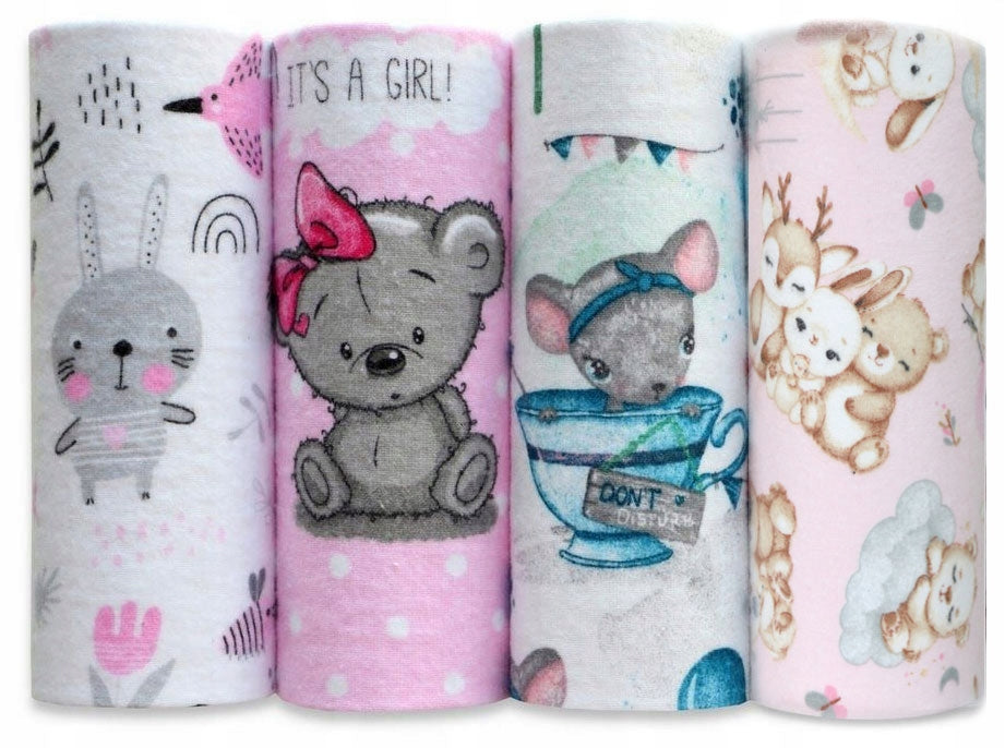 FLANNEL Diaper 4-PACK SET OF 4 Colorful Thick with FLANNEL