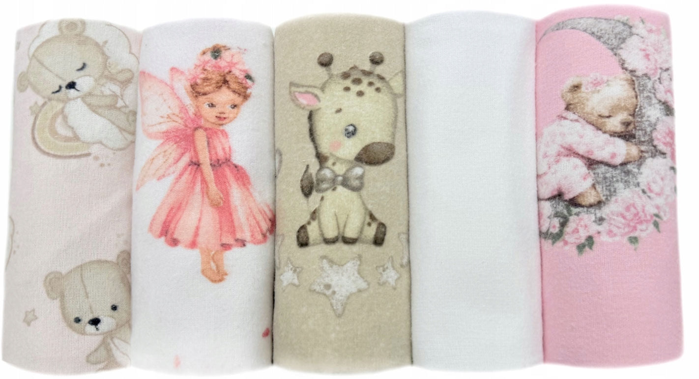 FLANNEL Diaper 5-PACK SET OF 5 Colorful Thick with FLANNEL