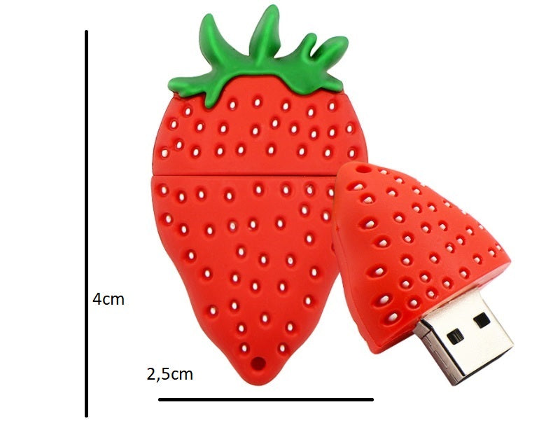 FLASH DRIVE 32GB 3.0 USB STRAWBERRY FRUIT SUMMER GARDEN Color red