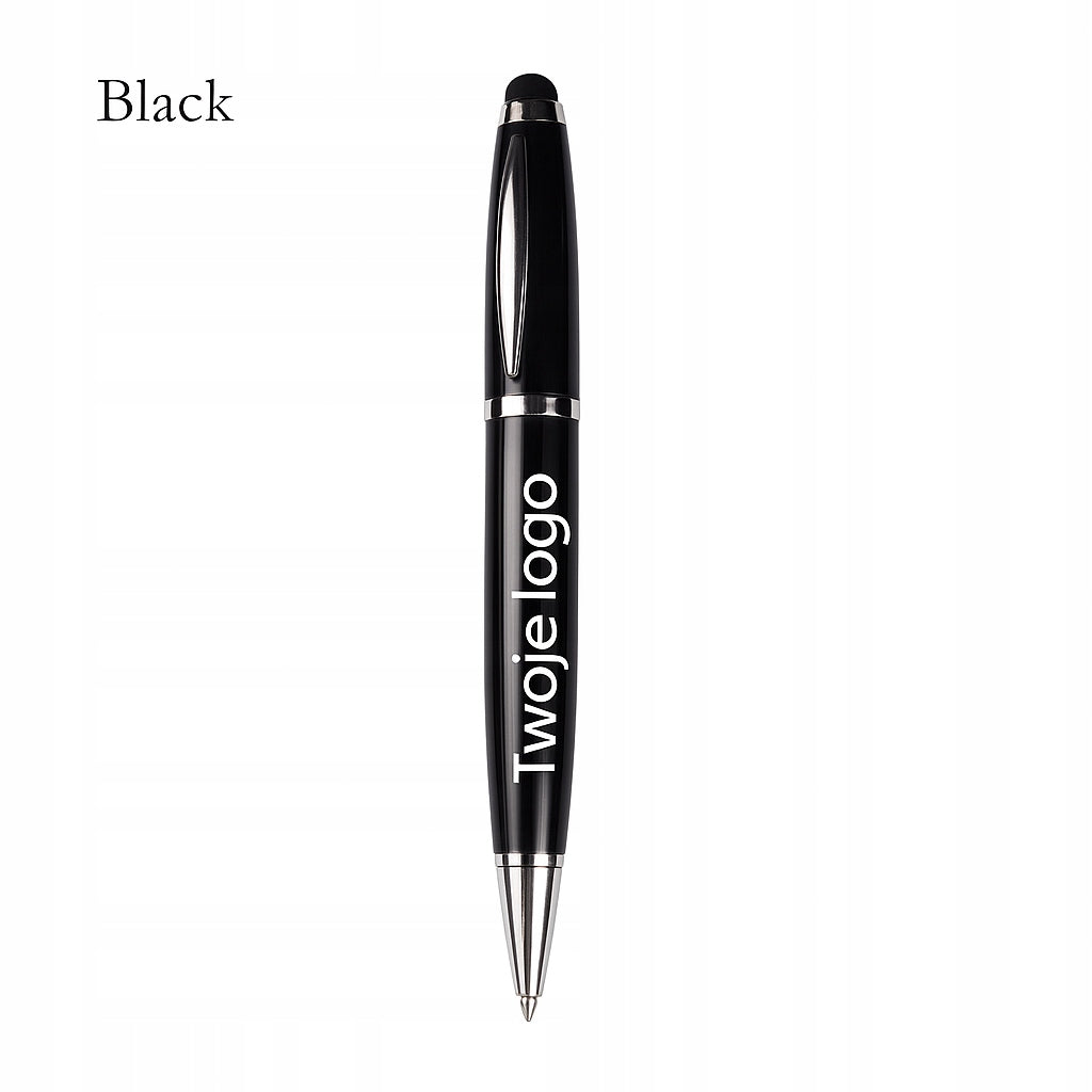 FLASH DRIVE 64 GB USB BLACK PEN FLASH MEMORY WITH COMPANY LOGO 50 pieces
