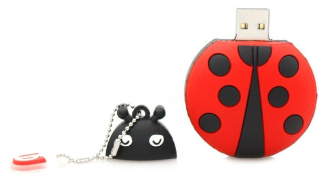 FLASH DRIVE 8GB USB LADYBUG SEVEN DOT INSECT Color red