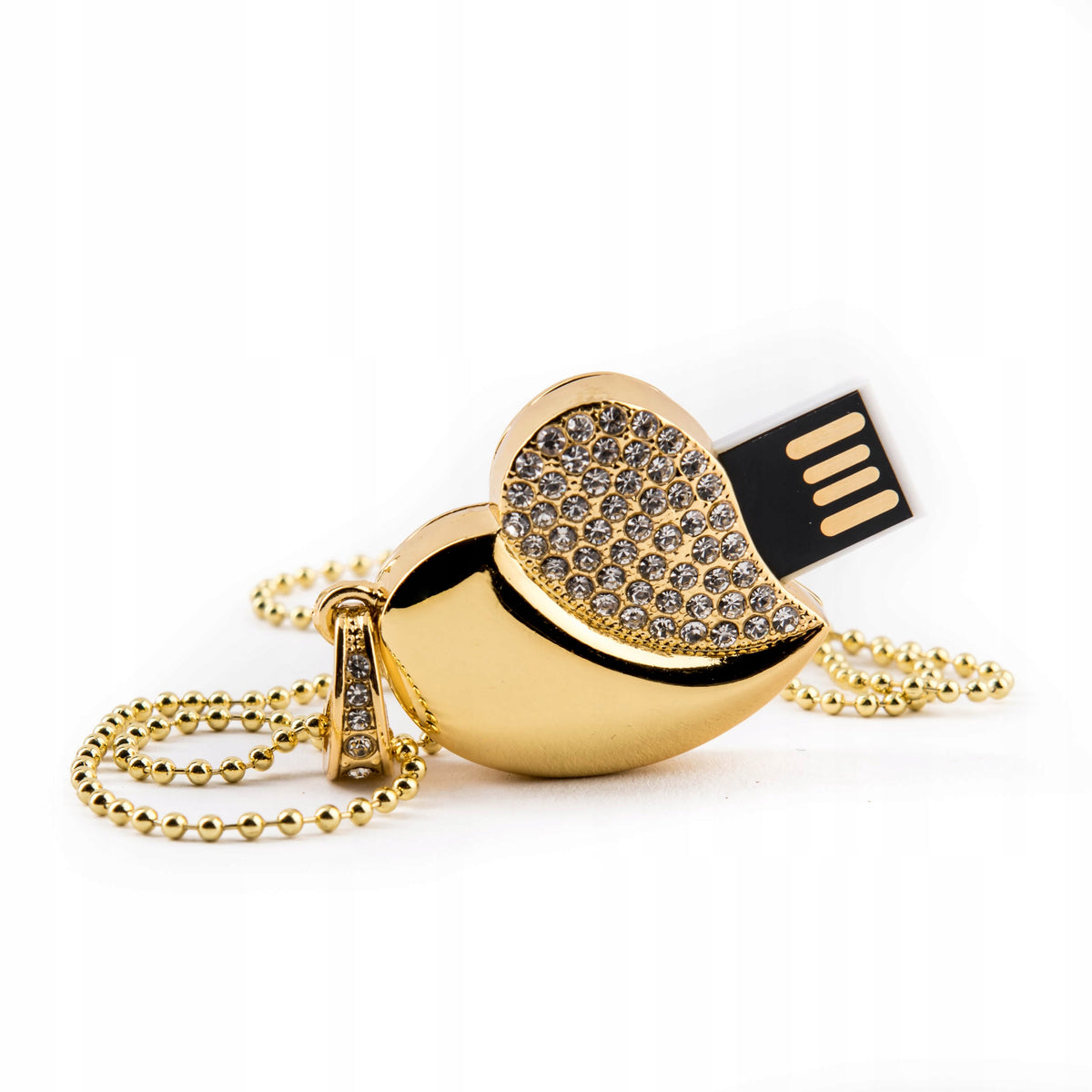 FLASH DRIVE METAL GOLD HEART 64GB USB 2.0 GIFT ENGRAVING WITH NAME Color gold