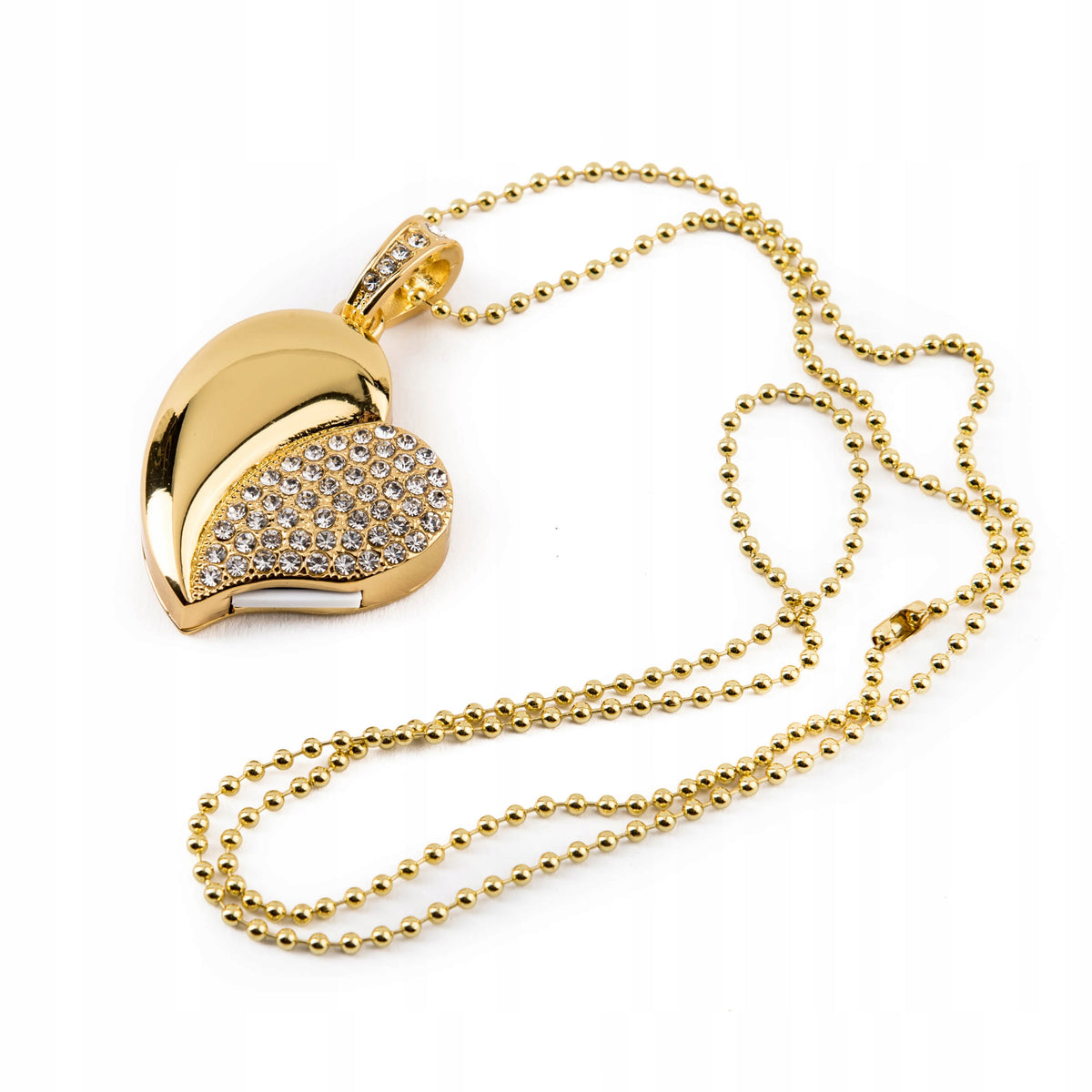 FLASH DRIVE METAL GOLD HEART 64GB USB 2.0 GIFT ENGRAVING WITH NAME