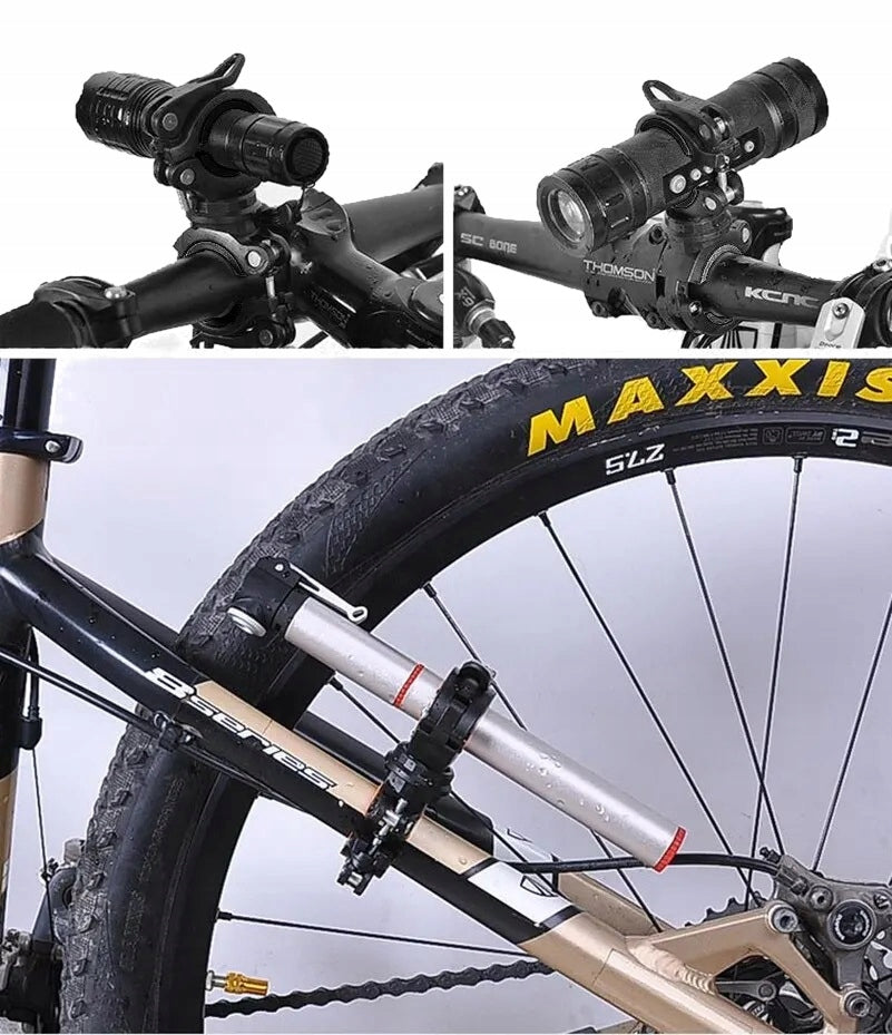 FLASHLIGHT PUMP HOLDER FOR BICYCLE 360 UNIVERSAL BICYCLE DECENT For flashlight