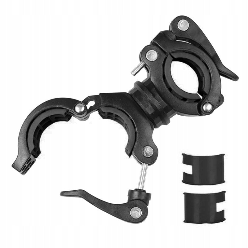 FLASHLIGHT PUMP HOLDER FOR BICYCLE 360 UNIVERSAL BICYCLE DECENT Model uchwyt na kierownice do latarki czarny