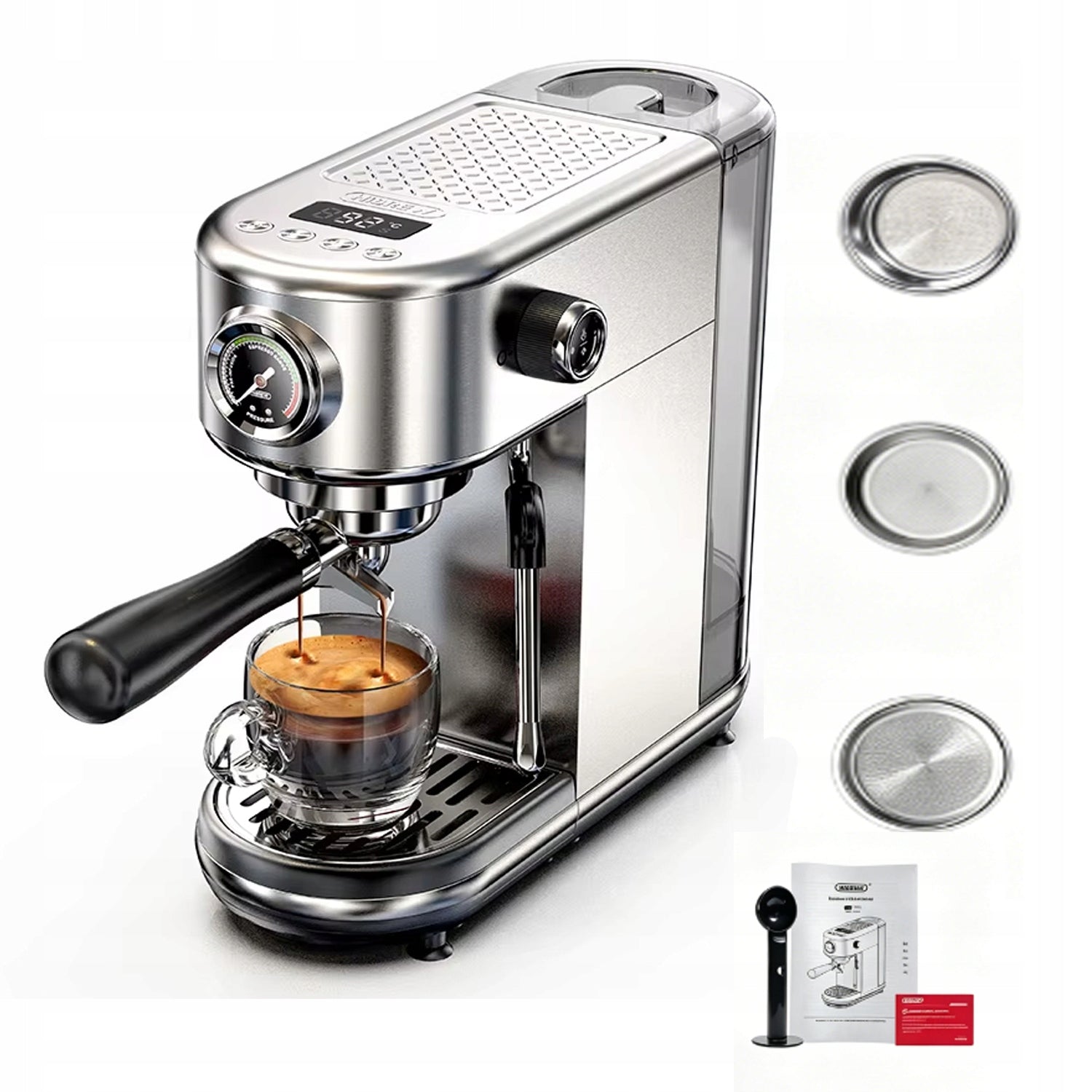 FLASK COFFEE MAKER HiBREW H10B 20BAR 1350W FROTHER PID SILVER