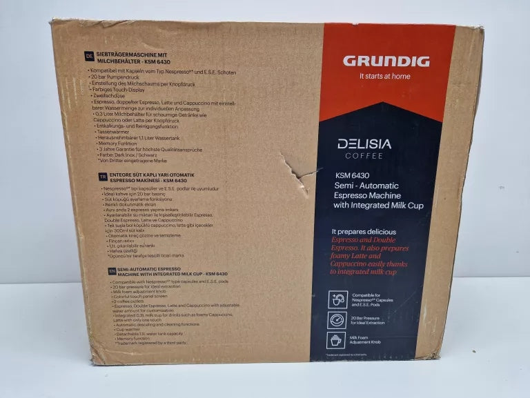 FLASK ESPRESSO MACHINE GRUNDIG DELISIA COFFEE KSM6430 Brand Grundig