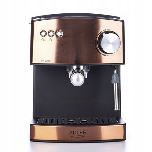 FLASK PRESSURE COFFEE MACHINE 15 BAR ESPRESSO LATE 850W COPPER Brand ADLER
