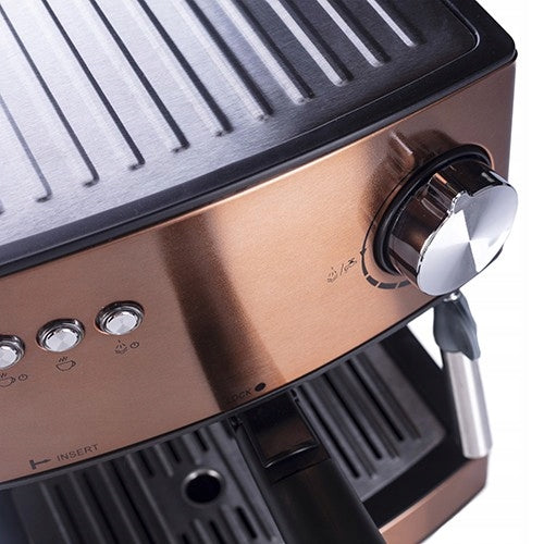 FLASK PRESSURE COFFEE MACHINE 15 BAR ESPRESSO LATE 850W COPPER Model AD4404CR