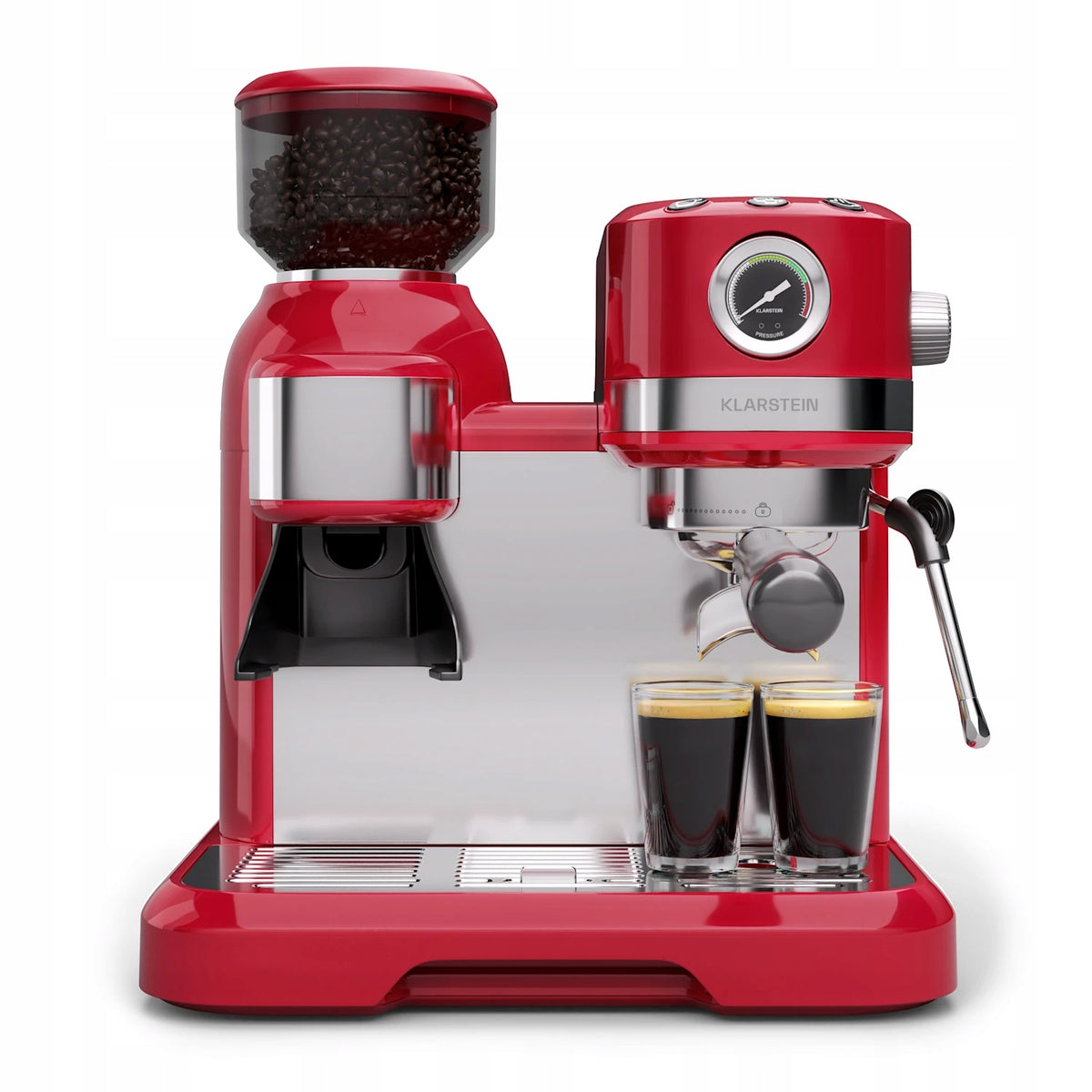 FLASK PRESSURE COFFEE MAKER KLARSTEIN 19BAR 1150W FROTHER GRINDER