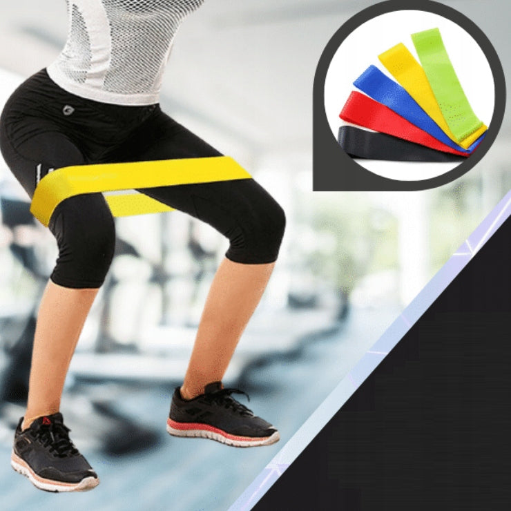 FLAT BAND SET OF 5 RESISTANCE RUBBER FITNESS MINI BAND DIFFERENT RESISTANCE REHABILITATION Color multicolor