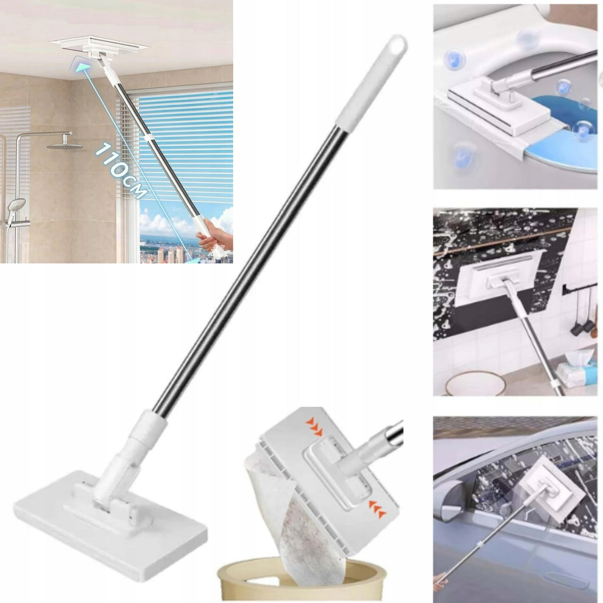 FLAT CLOTH MOP SMALL 360 MULTIFUNCTIONAL FLAT MOP LIGHTWEIGHT FOR CREVICES