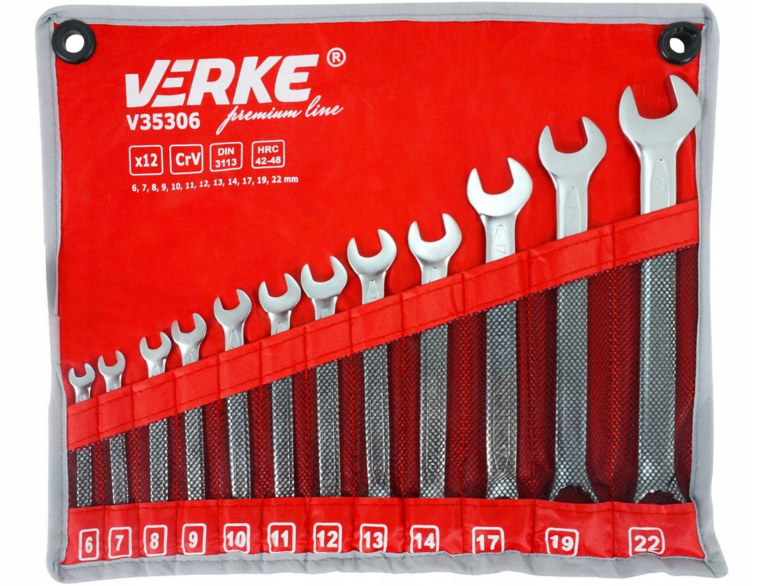 FLAT-EYE WRENCHES 12 PCS SET VERKE Brand Verke