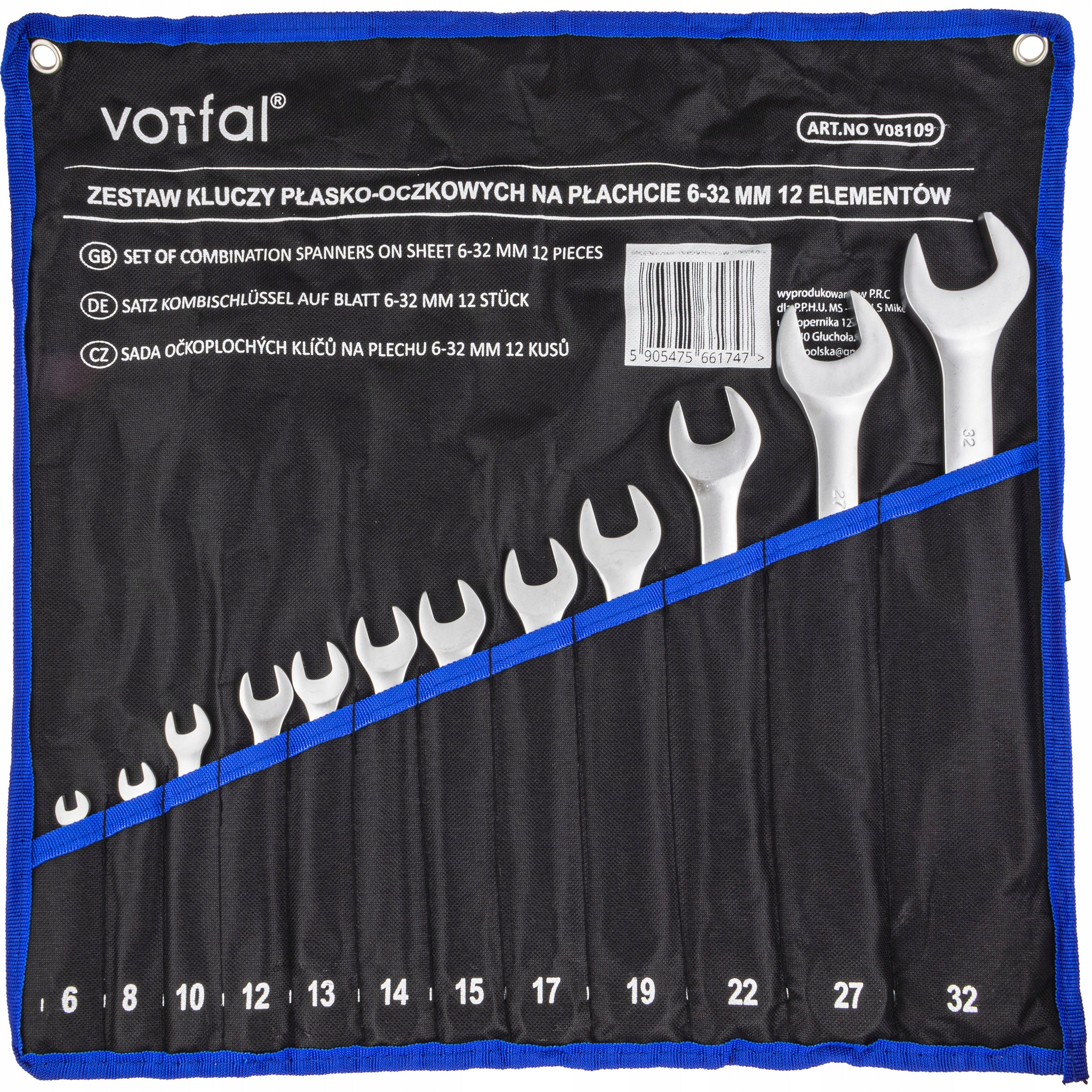 FLAT EYE WRENCHES 6-32 SET OF FLAT WRENCHES COVER 12 EL Brand Vorfal