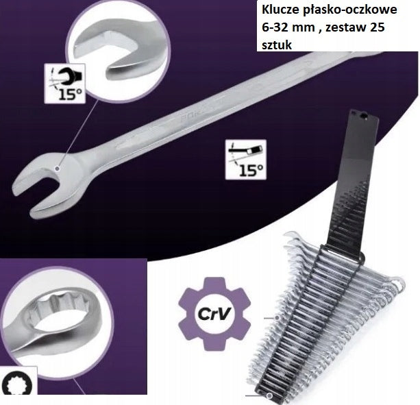 FLAT EYE WRENCHES 6-32MM FLAT EYE WRENCHES 25 PCS Key type combination