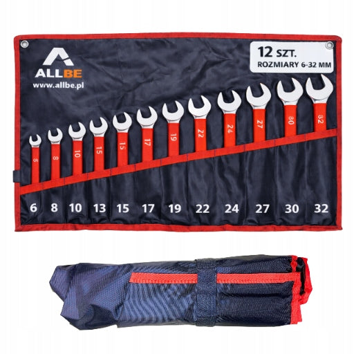 FLAT EYE WRENCHES 6-32mm SHEET SET OF WRENCHES WITH RUBBER 12 pcs. Packaging status original