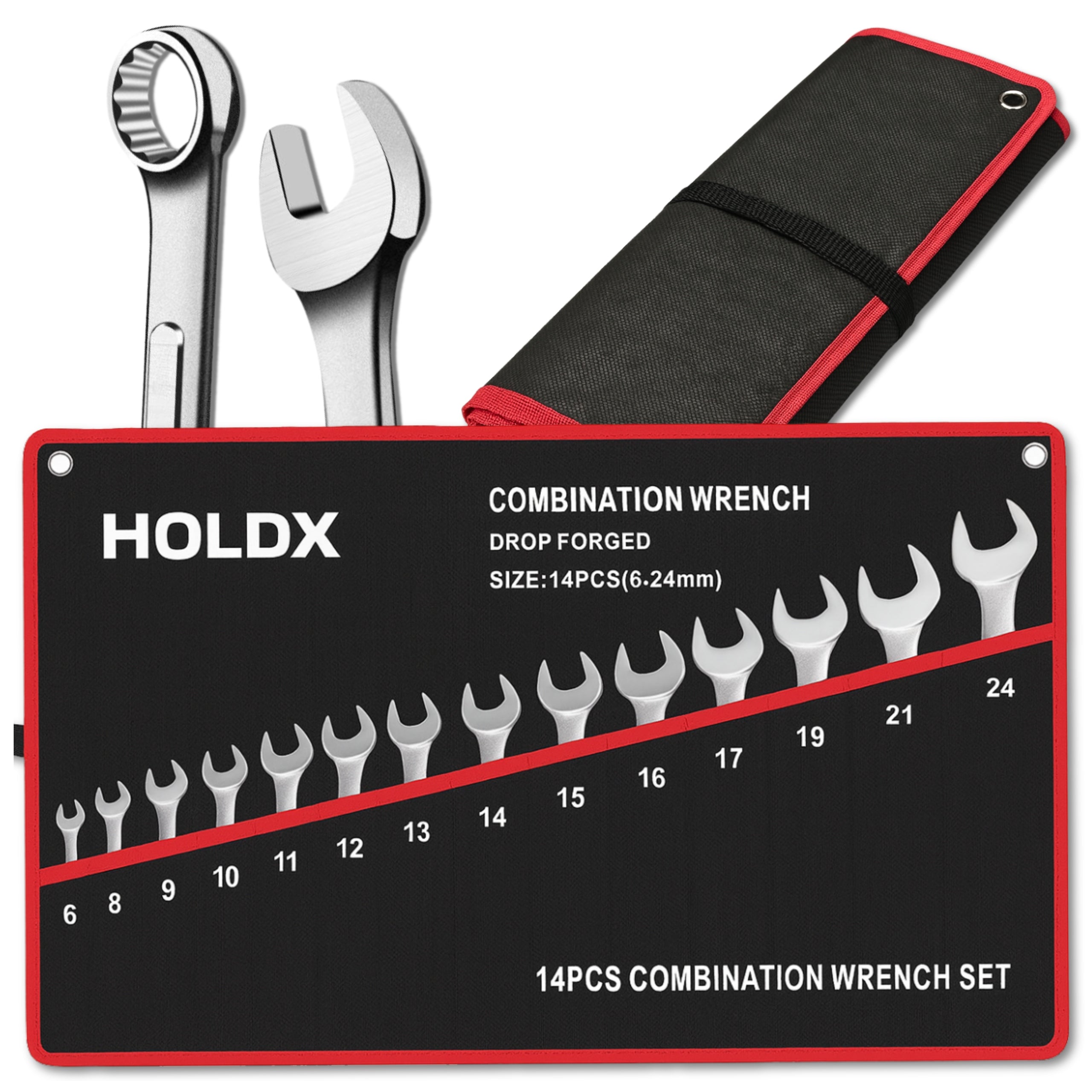 FLAT EYE WRENCHES 8-24 SET OF FLAT WRENCHES 14 ELEMENTS COVER