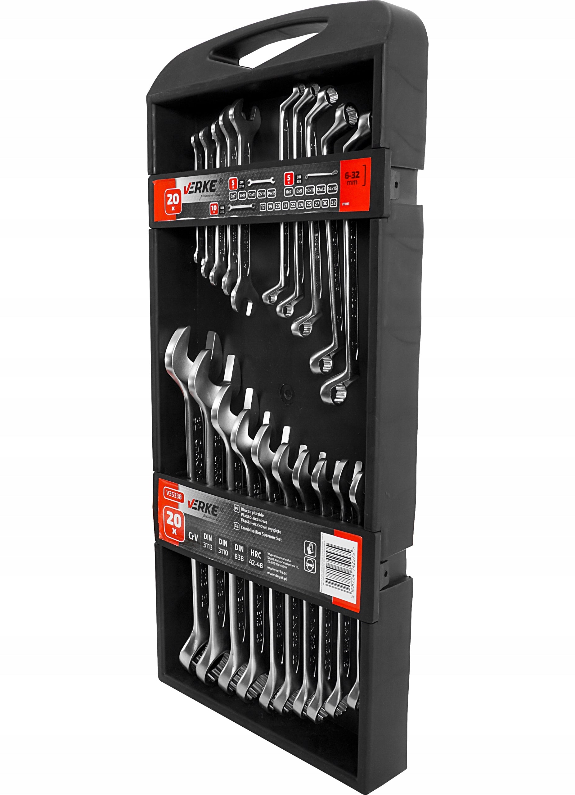 FLAT EYE WRENCHES BENT FLAT WRENCH SET 6-32mm 20EL Brand Verke
