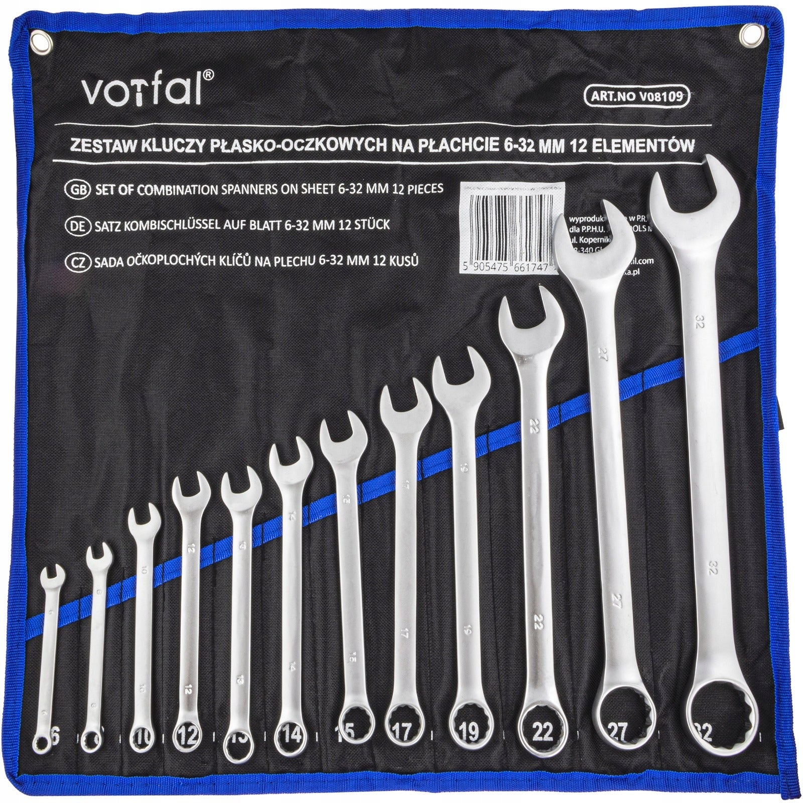 FLAT EYE WRENCHES SET OF FLAT EYE WRENCHES 6-32mm SHEET 12 EL Brand Vorfal