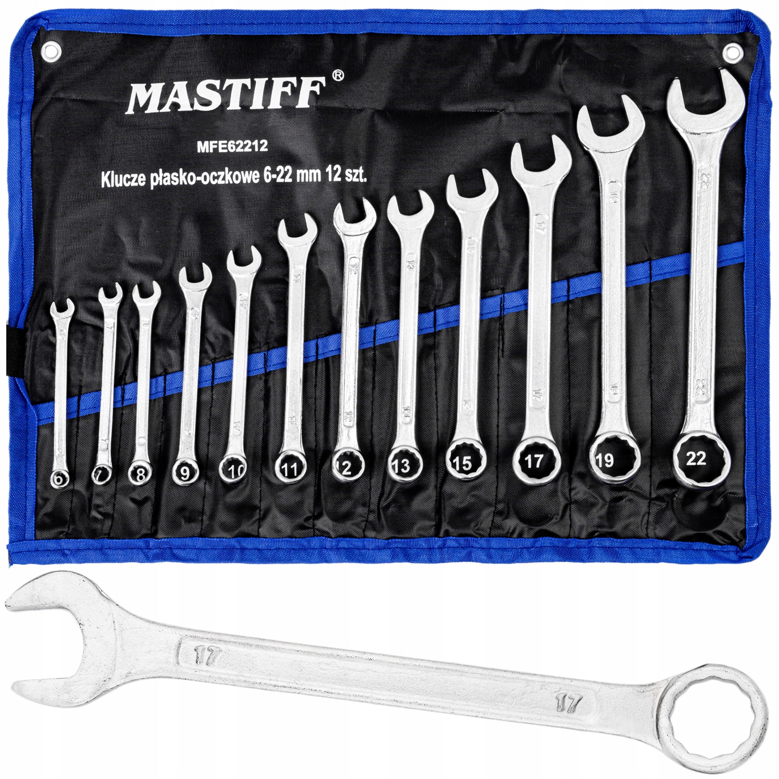 FLAT EYE WRENCHES SET OF FLAT EYE WRENCHES IN CASE 6-22 MM 12 PCS.