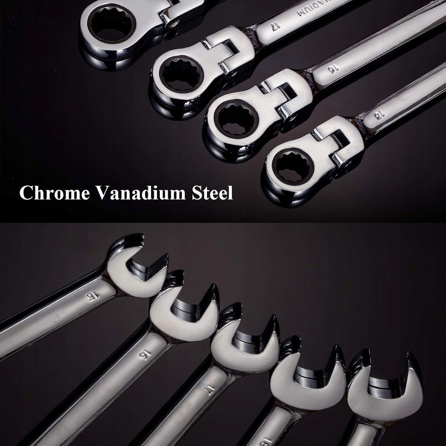 FLAT EYE WRENCHES WITH RATCHET BROKEN 8-32mm SET OF KEYS 13el suitcase EAN (GTIN) 5901477129865