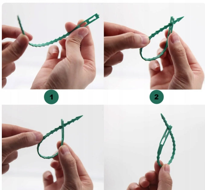 FLAT GARDEN BANDS FOR FASTENING PLANTS BRANCHES GREEN 13cm 100pcs Brand no brand