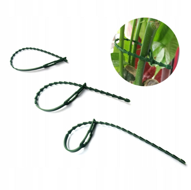 FLAT GARDEN BANDS FOR FASTENING PLANTS BRANCHES GREEN 17 cm 30 pcs. Brand no brand