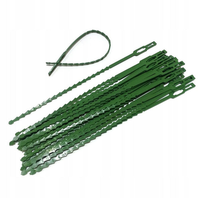 FLAT GARDEN BANDS FOR FASTENING PLANTS BRANCHES GREEN 17 cm 30 pcs.