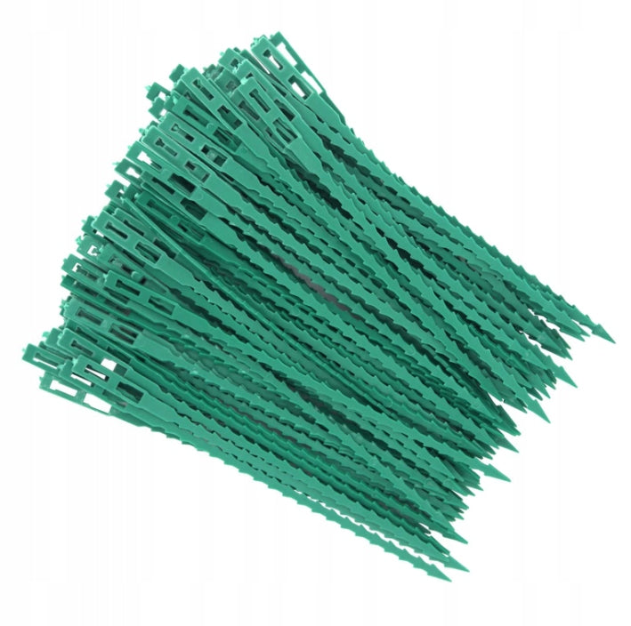 FLAT GARDEN BANDS FOR FASTENING PLANTS BRANCHES GREEN 23cm 100pcs Color green
