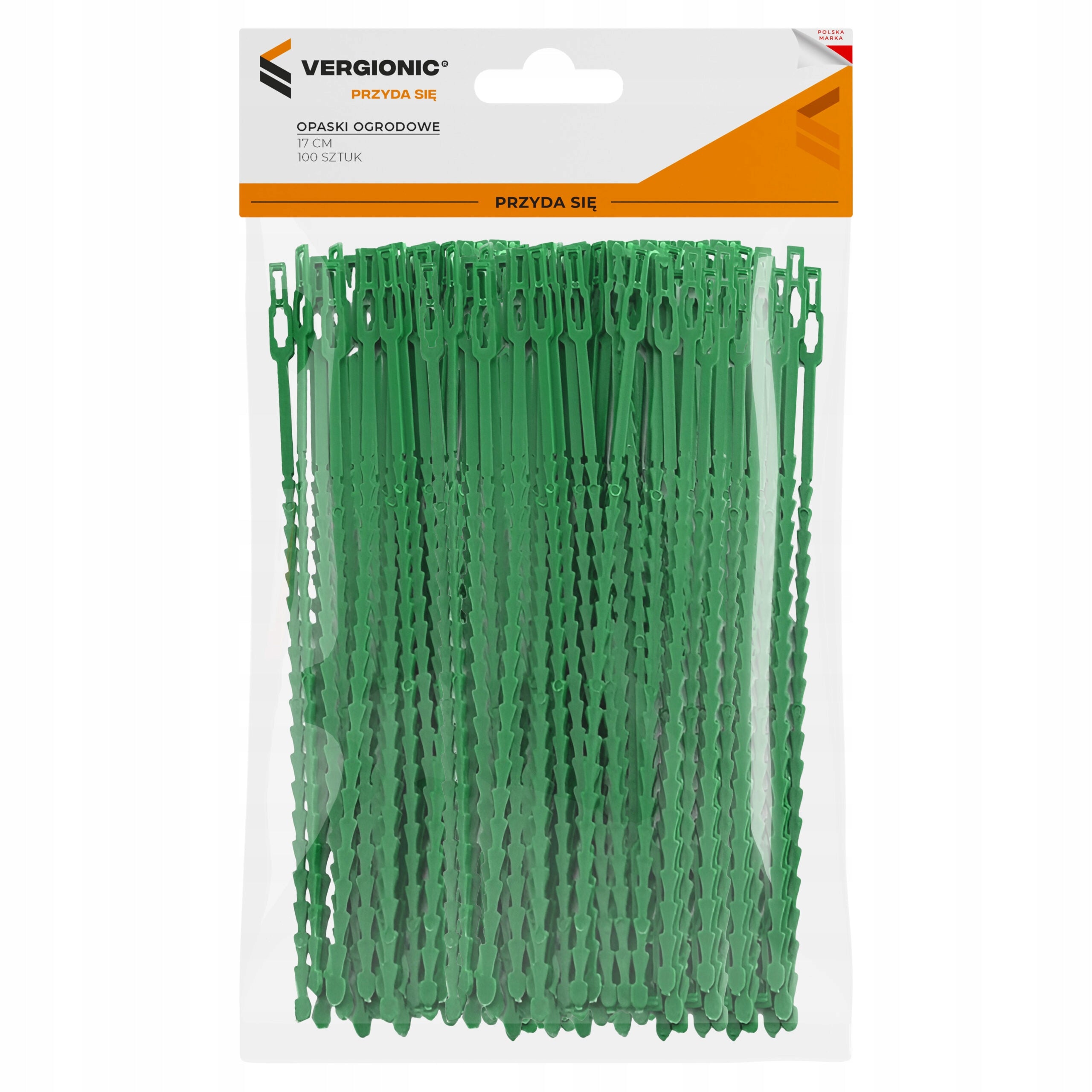 FLAT GARDEN BANDS FOR PLANT FASTENING GREEN BRANCHES 17 cm 100 pcs. Brand Vergionic