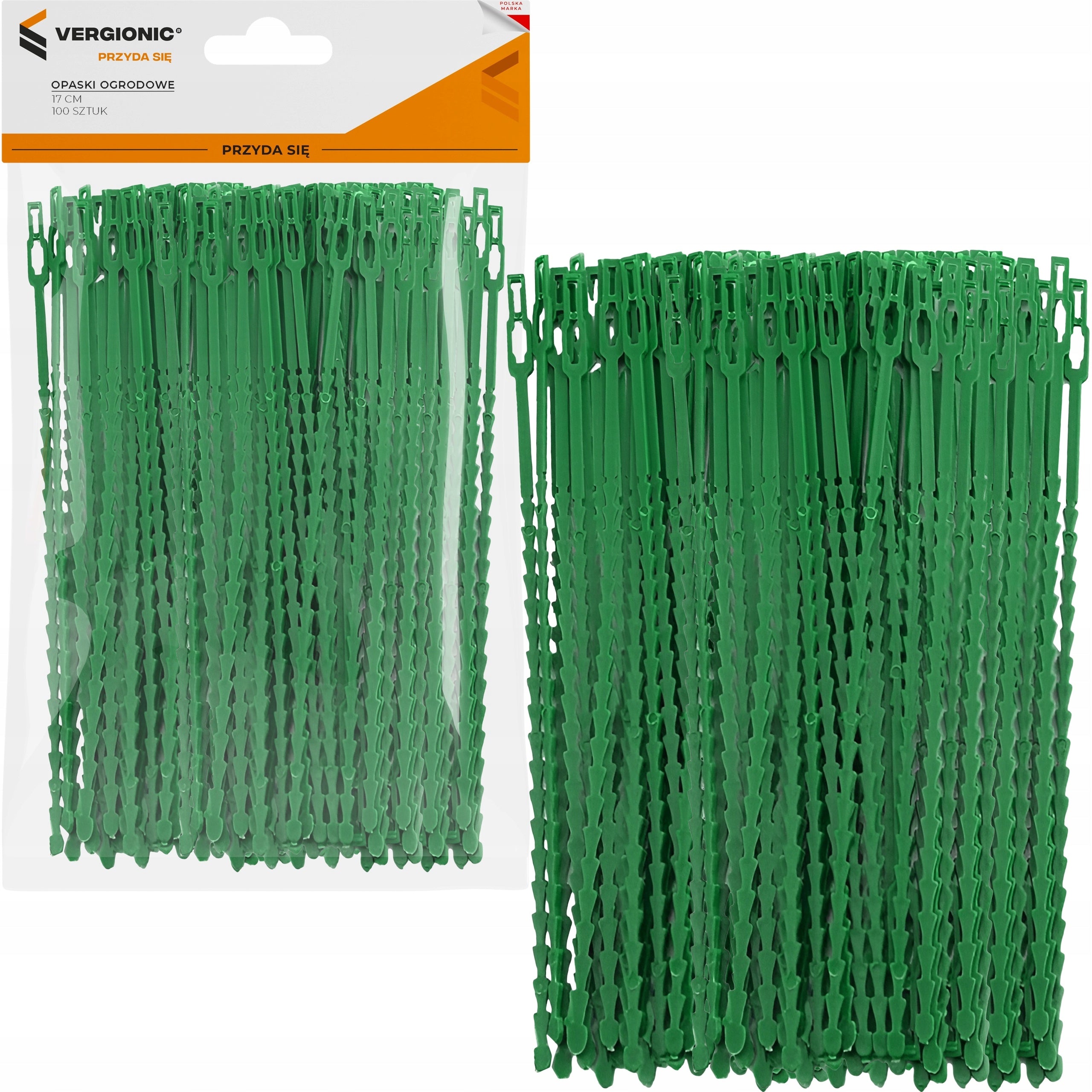 FLAT GARDEN BANDS FOR PLANT FASTENING GREEN BRANCHES 17 cm 100 pcs. Brand no brand