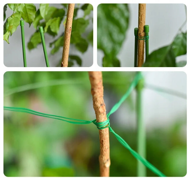 FLAT GARDEN WIRES FOR FASTENING PLANTS BRANCHES GREEN 15cm 200pcs Color green