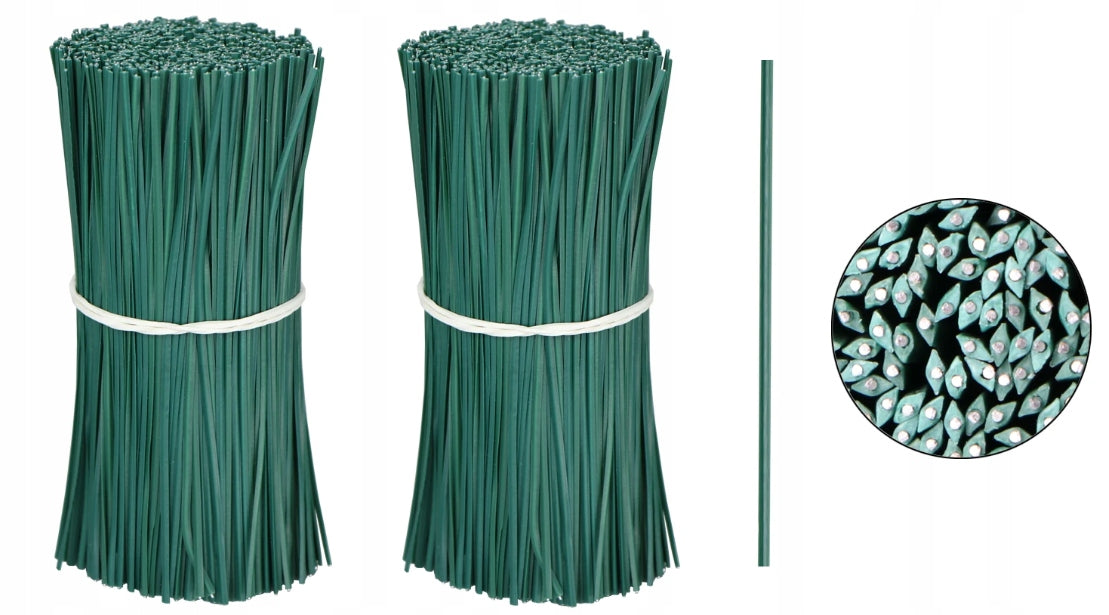 FLAT GARDEN WIRES FOR FASTENING PLANTS BRANCHES GREEN 15cm 200pcs