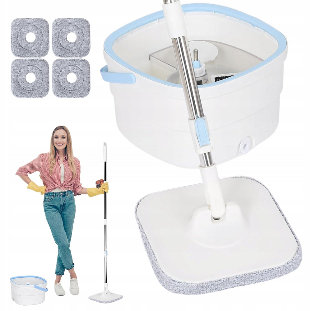 FLAT MOP 360° AND BUCKET 2 TANKS SEPARATION CLEAN DIRTY WATER 2.5L