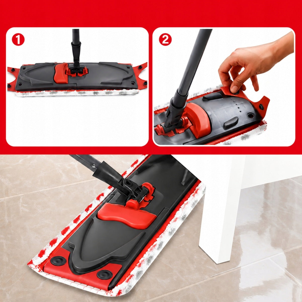 FLAT MOP COVER 14X45,5CM MICROFIBER INSERT SET OF 3 PCS PER BUTTON Brand no brand