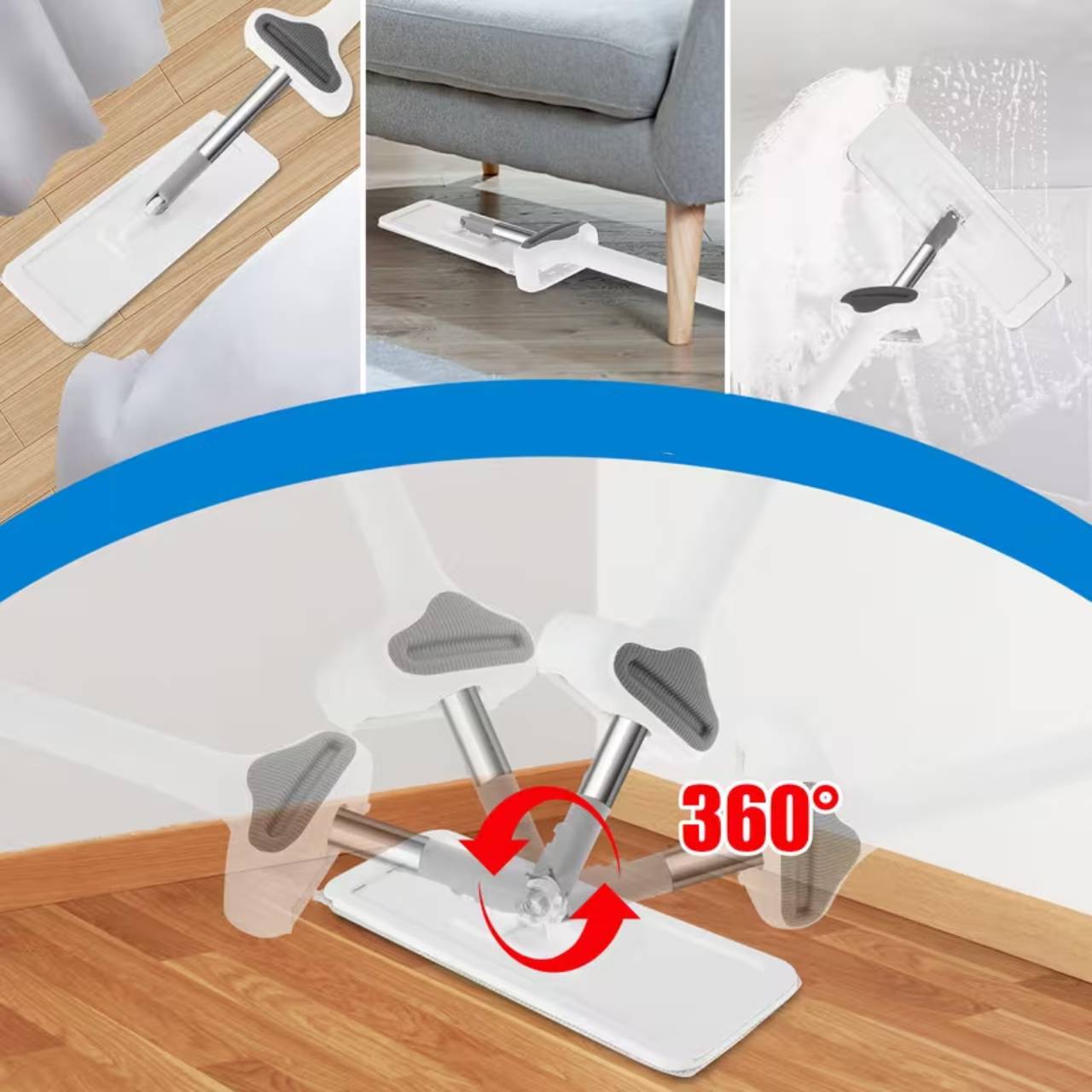 FLAT MOP FOR CLEANING ROTARY FLOOR 360 32CM + 4X MICROFIBER Brand no brand