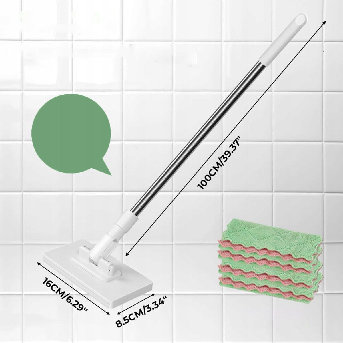 FLAT MOP FOR CLEANING WINDOWS AND FLOORS 100 CM WET AND DRY 2IN1 Packaging status original