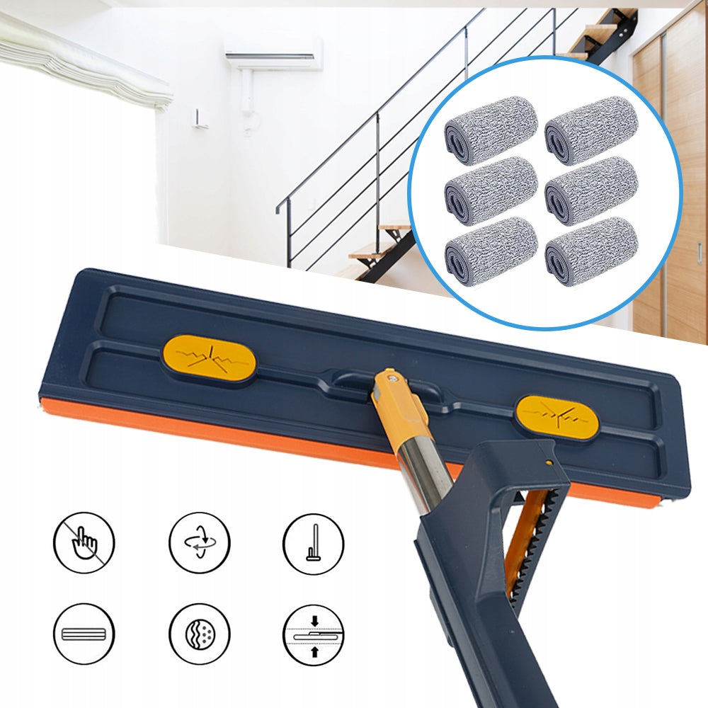 FLAT MOP FOR FLOOR CLEANING INSERT MICROFIBER PANELS 6 CLOTHS MICROFIBER Packaging status original