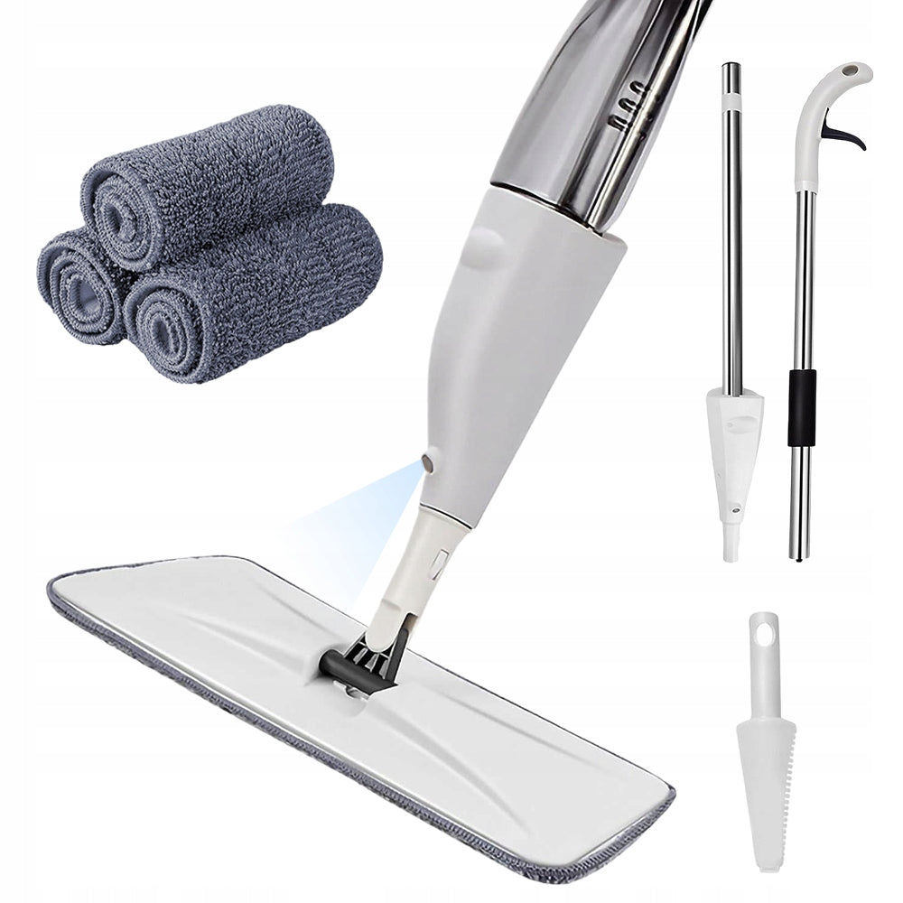 FLAT MOP WITH 360° ROTATING HEAD AND CLEANING CLOTHS