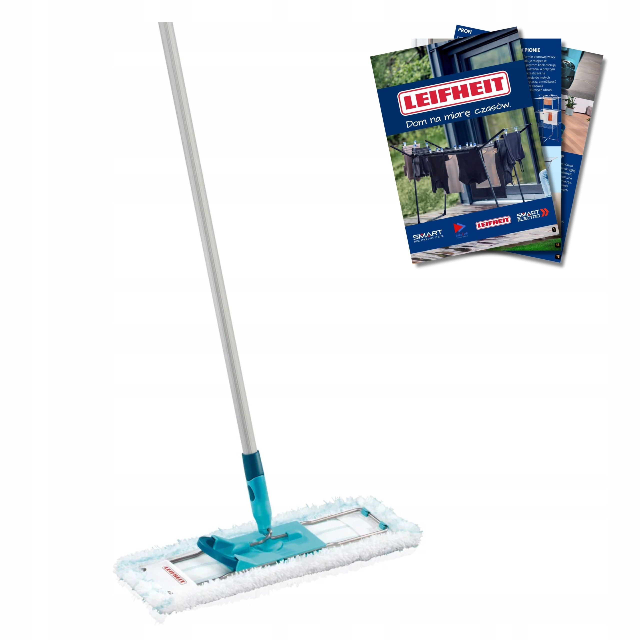 FLAT MOP WITH ALUMINIUM BAR LEIFHEIT 55045 140 CM CLICK + EBOOK