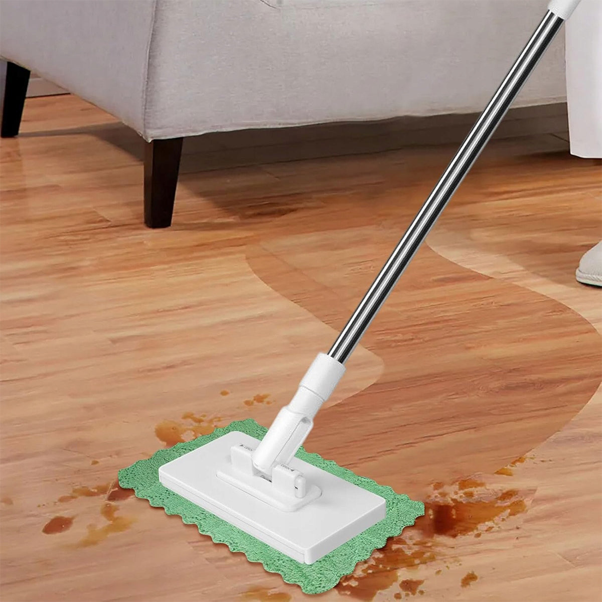 FLAT MOP WITH CLAMP, 4+10 REUSABLE MICROFIBER CLOTHS, HANDS-FREE Brand no brand