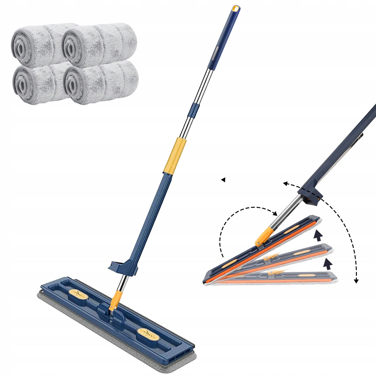FLAT MOP WITH CLEANING SQUEEZER 360 SELF-PRESSING + 4X STOCK Manufacturer code 4027413260865