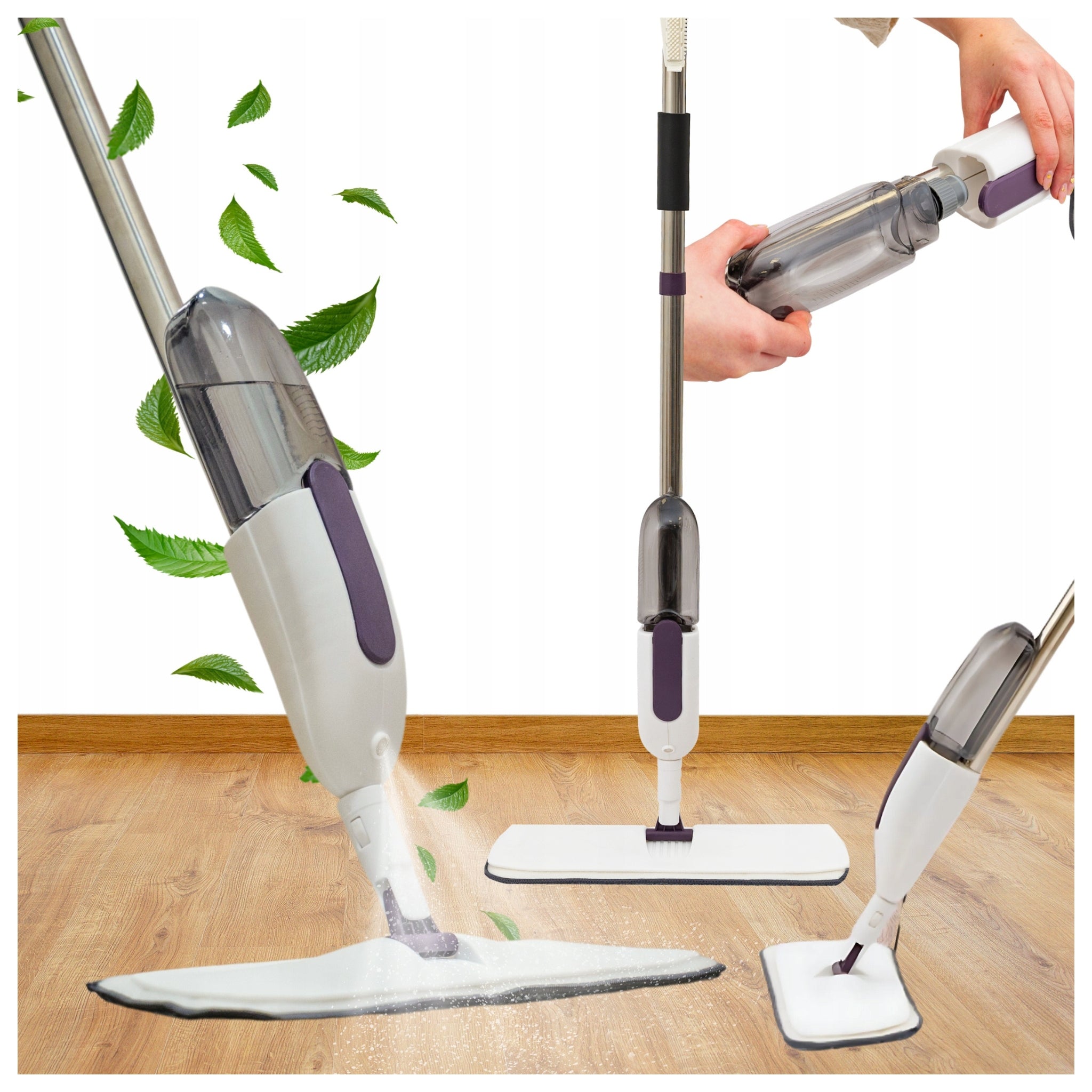 FLAT MOP WITH FLOOR WASHER LONG SPRAY + MICROFIBER CARTRIDGE