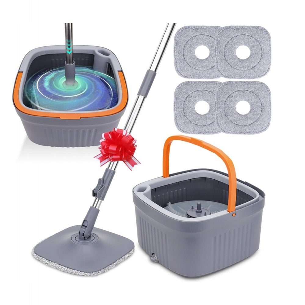 FLAT MOP WITH SQUEEZER 2 SELF-SPIRING CHAMBERS 360 DEGREE MICROFIBER FOR FLOORS Packaging status original