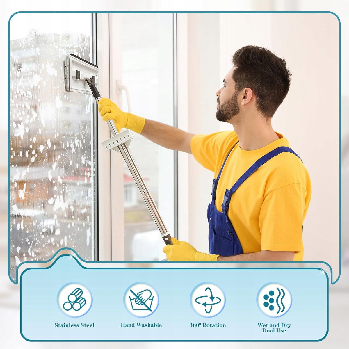 FLAT MOP WITH SQUEEZER 360° + 4 MICROFIBER WHITE Manufacturer code MOP PŁASKI WYCISKACZ 360 MIKROFIBRA CZYS