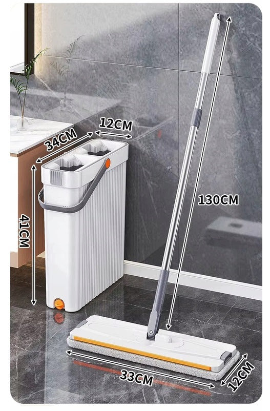 FLAT MOP WITH SQUEEZER WITH BUCKET TWO-CHAMBER BUCKET 4 CARTRIDGES Brand no brand