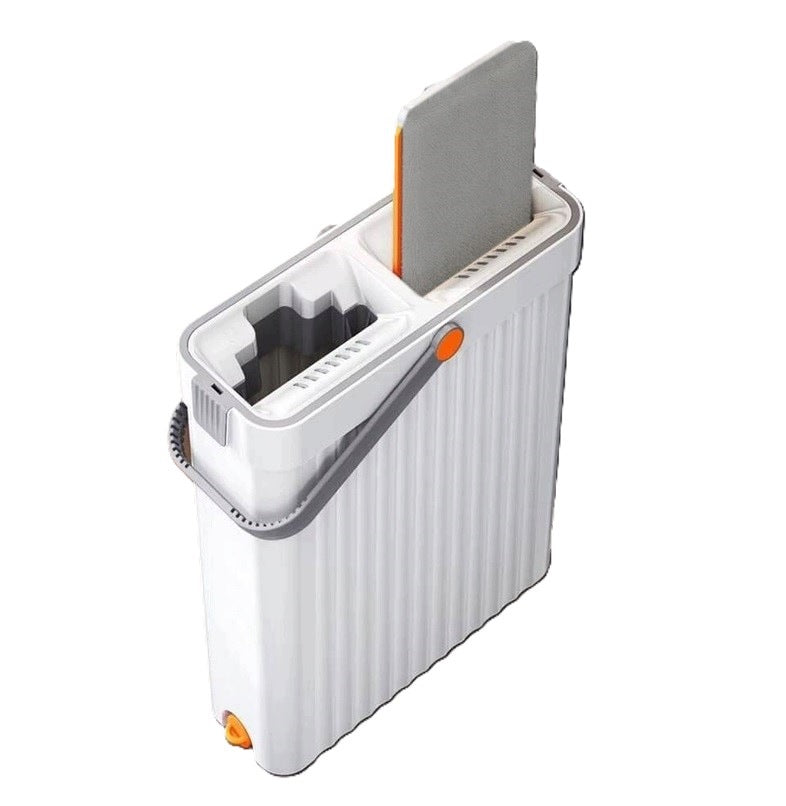 FLAT MOP WITH SQUEEZER WITH BUCKET TWO-CHAMBER BUCKET 4 CARTRIDGES