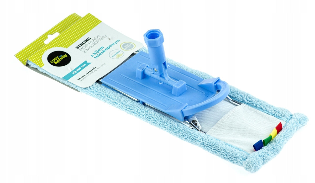 FLAT MOP WITH TELESCOPIC POLE MICROFIBER STRONG COSY & PRETTY