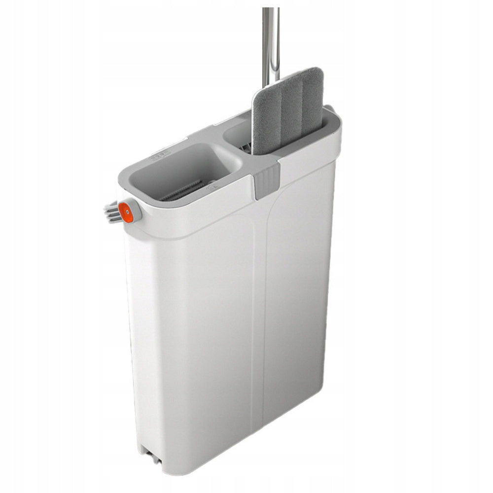 FLAT MOP WITH TWO-CHAMBER BUCKET SET MOP BUCKET 2 MICROFIBER CARTRIDGES Brand Masthome